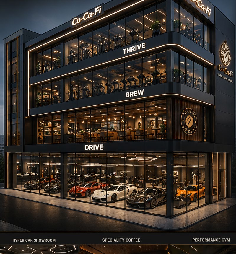 CoCaFi multi-level lifestyle destination concept