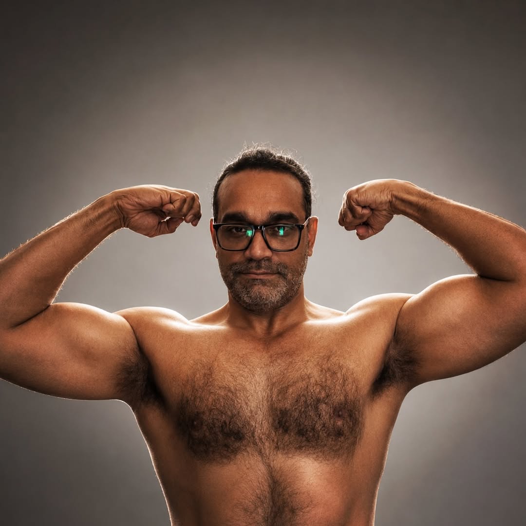 Girish showing the results of his fitness journey